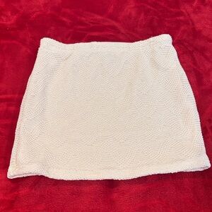 SHEIN Cream Textured Mini Skirt